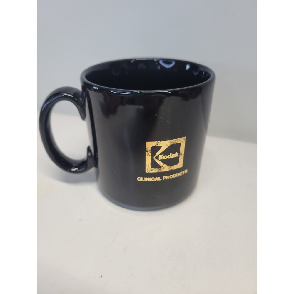 Vintage Kodak Clinical Products Black Gold Coffee Mug‎ Made in England Ceramic